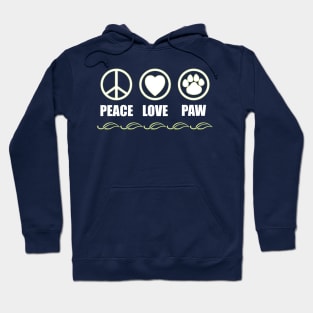Peace, Love, Paw Hoodie